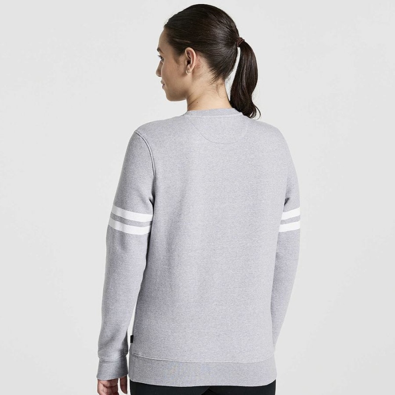 Women's Saucony Rested Crewneck Sweatshirt Light Grey | UAE S26015-L92