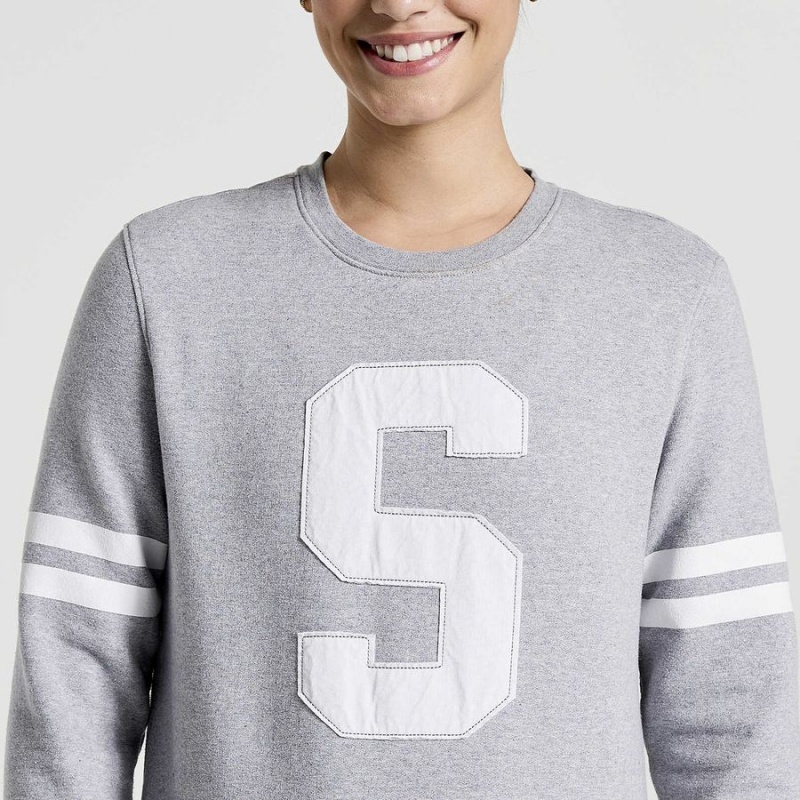 Women's Saucony Rested Crewneck Sweatshirt Light Grey | UAE S26015-L92