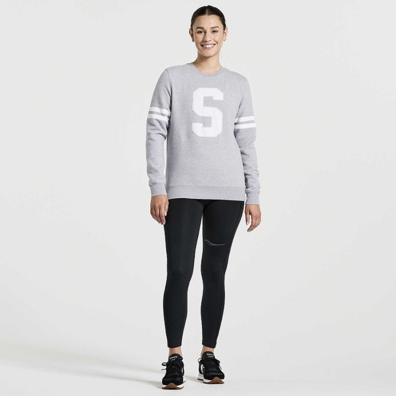 Women's Saucony Rested Crewneck Sweatshirt Light Grey | UAE S26015-L92