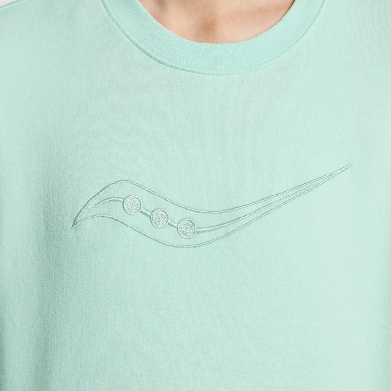 Women's Saucony Rested Crewneck Sweatshirt Turquoise | UAE S64315-Q05