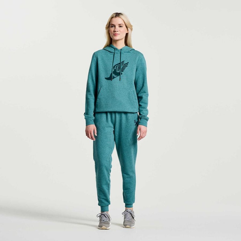 Women's Saucony Rested Hoodie Turquoise | UAE S53197-T46