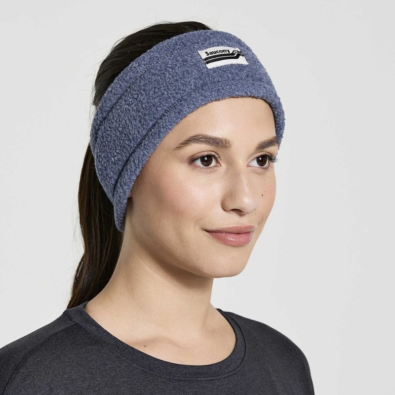 Women's Saucony Rested Sherpa Headband Navy | UAE S56412-P87