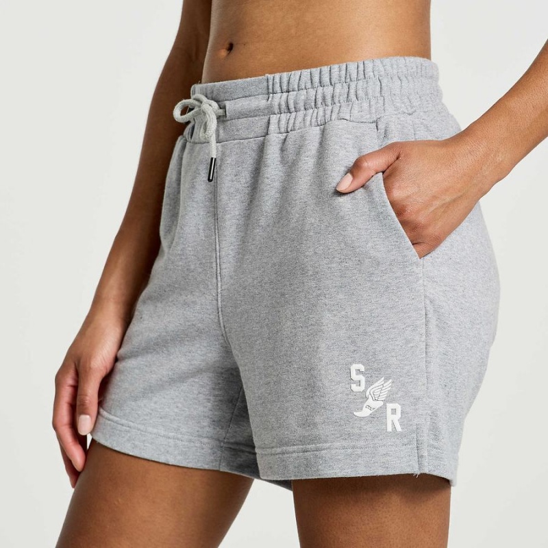 Women's Saucony Rested Sweat Shorts Light Grey | UAE S39416-H36