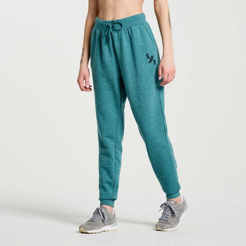 Women's Saucony Rested Sweatpants Turquoise | UAE S41589-R02