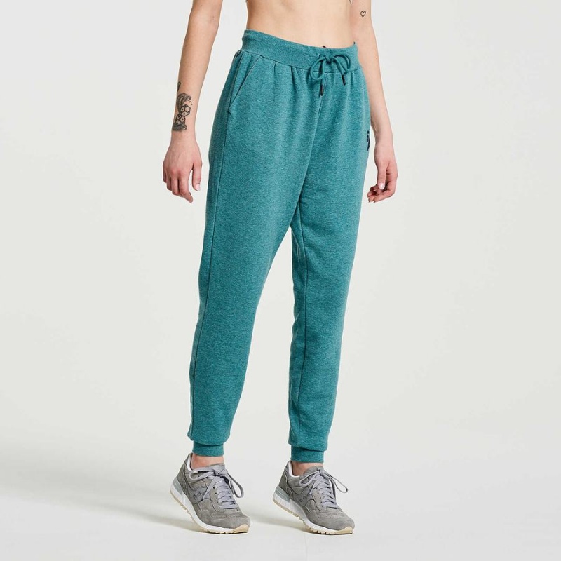 Women's Saucony Rested Sweatpants Turquoise | UAE S41589-R02