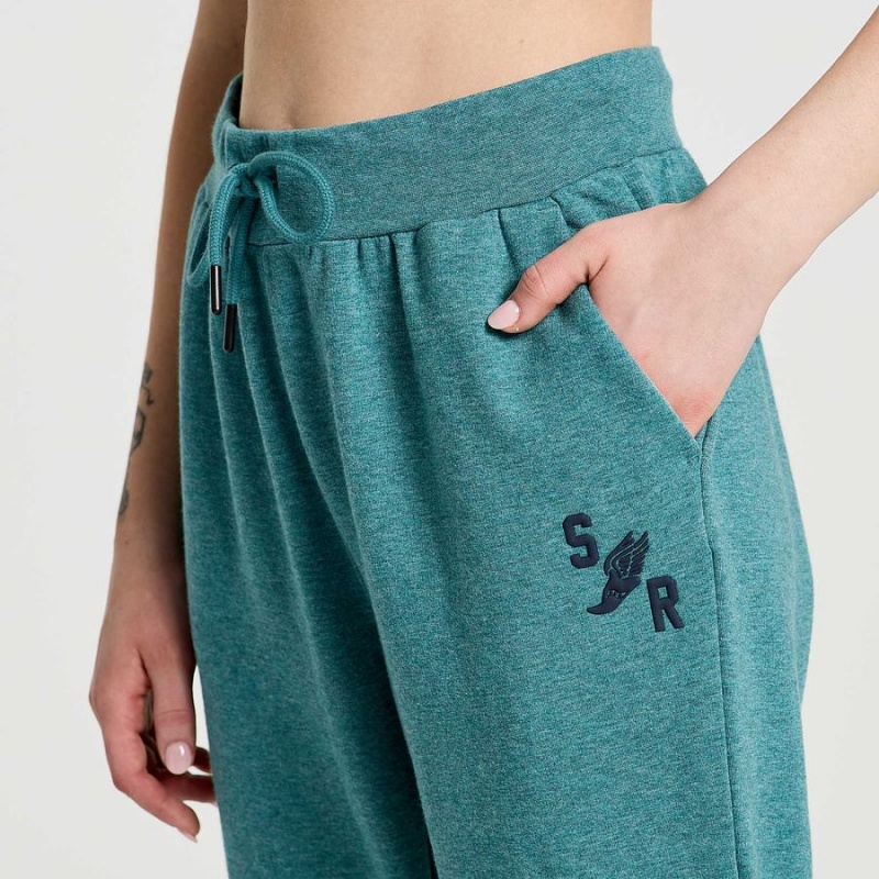 Women's Saucony Rested Sweatpants Turquoise | UAE S41589-R02