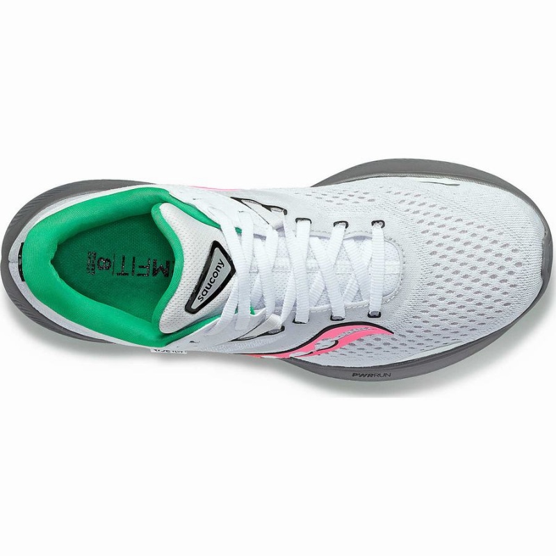 Women's Saucony Ride 16 Running Shoes White / Grey | UAE S20368-L54