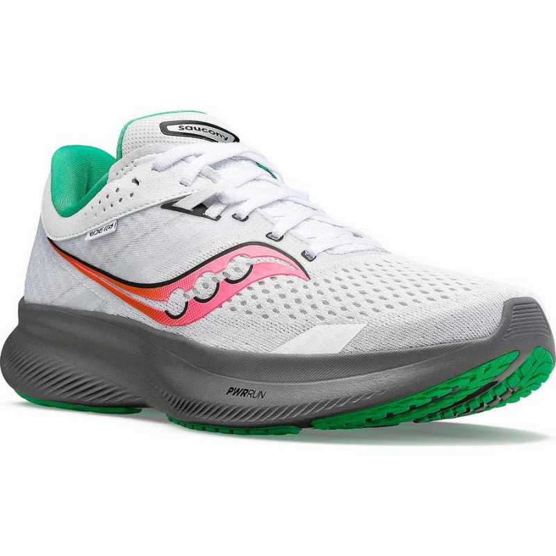 Women's Saucony Ride 16 Running Shoes White / Grey | UAE S20368-L54