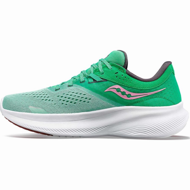 Women's Saucony Ride 16 Wide Running Shoes Green / Pink | UAE S27619-D17