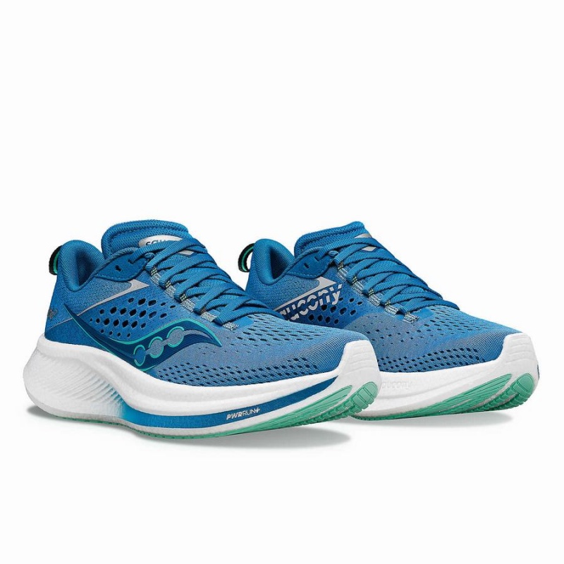 Women's Saucony Ride 17 Running Shoes Blue / Turquoise | UAE S62541-W39