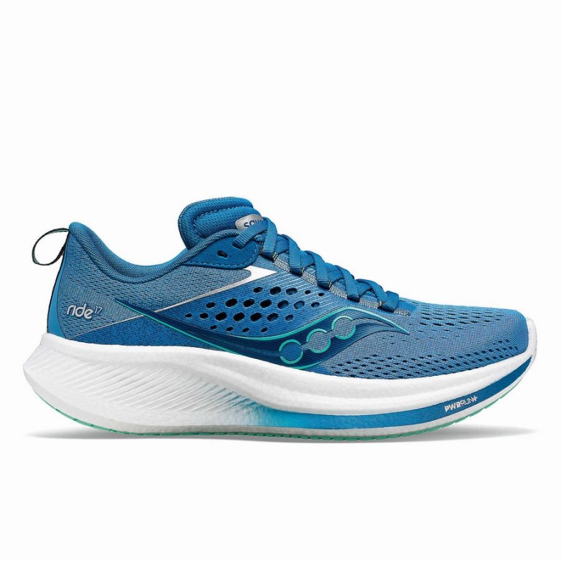 Women\'s Saucony Ride 17 Running Shoes Blue / Turquoise | UAE S62541-W39