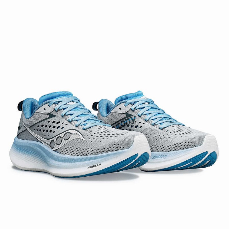 Women's Saucony Ride 17 Running Shoes Grey / Blue | UAE S40278-L07