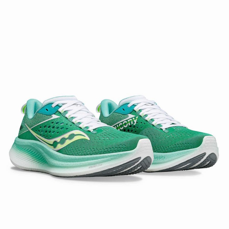 Women's Saucony Ride 17 Running Shoes Mint / White | UAE S10724-J23