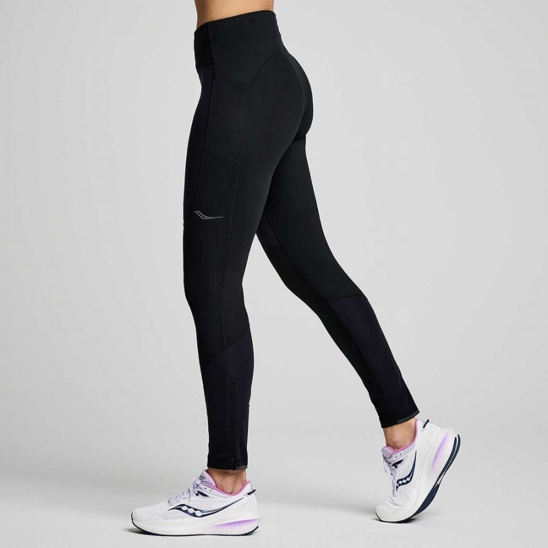 Women's Saucony Runshield Tight Black | UAE S08291-D62