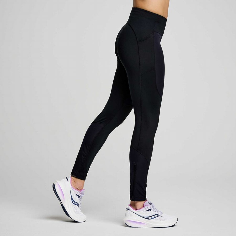 Women's Saucony Runshield Tight Black | UAE S08291-D62