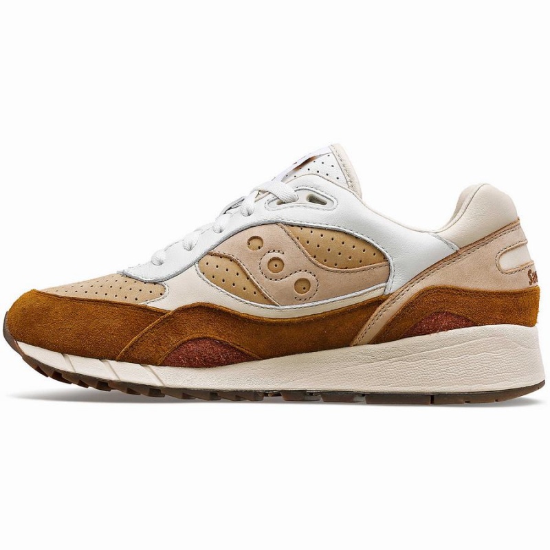 Women's Saucony Shadow 6000 Cappuccino Sneakers White / Brown | UAE S48176-A45