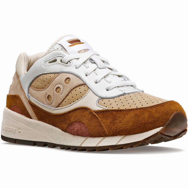 Women's Saucony Shadow 6000 Cappuccino Sneakers White / Brown | UAE S48176-A45