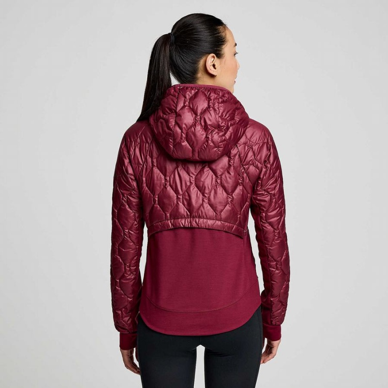 Women's Saucony Solstice Oysterpuff Jackets Red | UAE S10869-F27