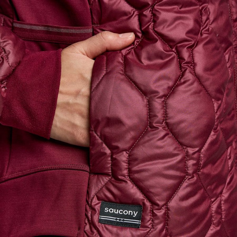 Women's Saucony Solstice Oysterpuff Jackets Red | UAE S10869-F27