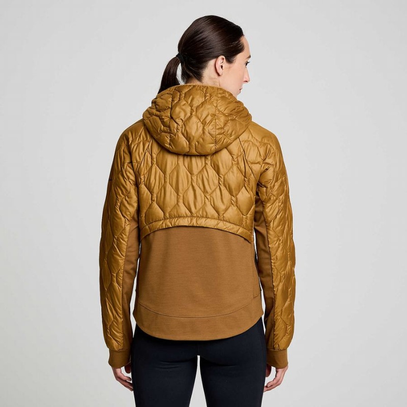 Women's Saucony Solstice Oysterpuff Jackets Brown | UAE S91502-G40