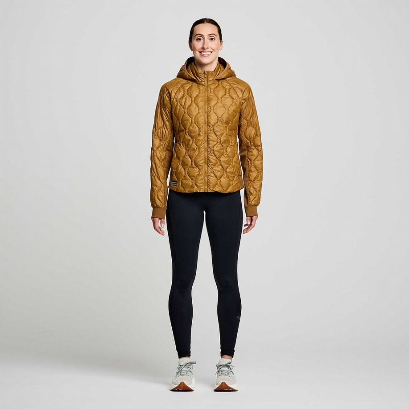 Women's Saucony Solstice Oysterpuff Jackets Brown | UAE S91502-G40