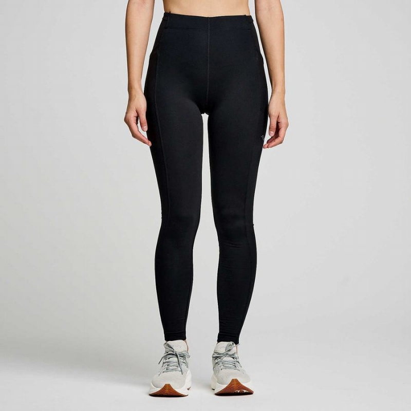 Women\'s Saucony Solstice Tight Black | UAE S49750-W47