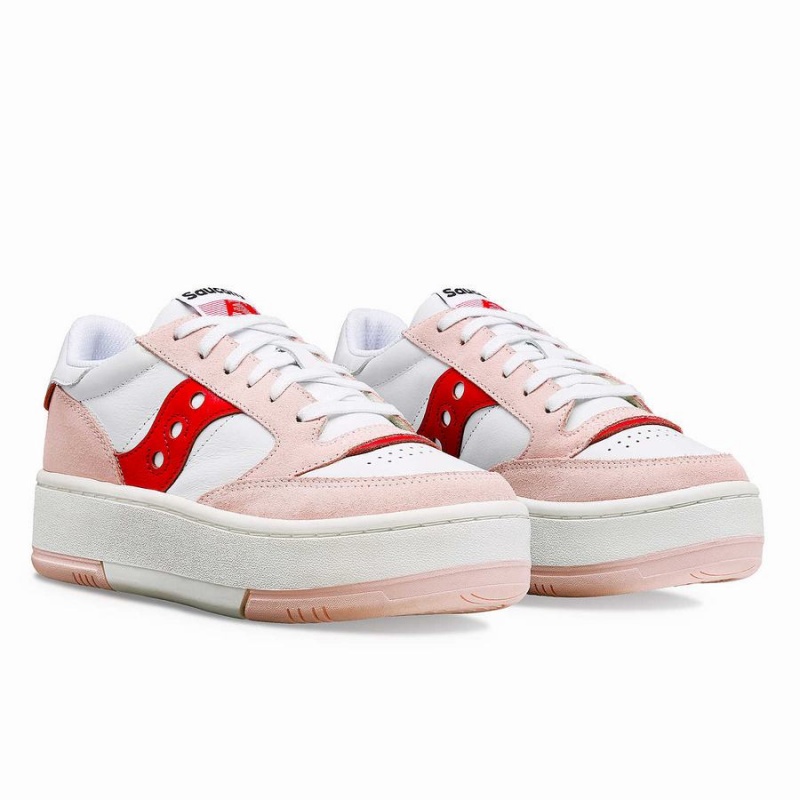 Women's Saucony St. Valentine Jazz Court Platform Sneakers White / Pink | UAE S71236-J18