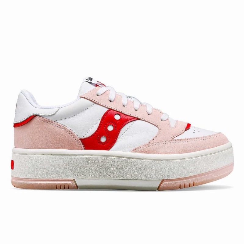 Women\'s Saucony St. Valentine Jazz Court Platform Sneakers White / Pink | UAE S71236-J18