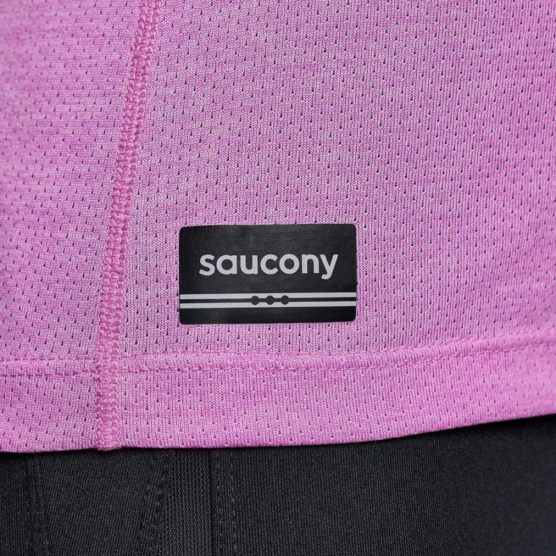 Women's Saucony Stopwatch Graphic Long Sleeve T Shirts Purple | UAE S90356-J64