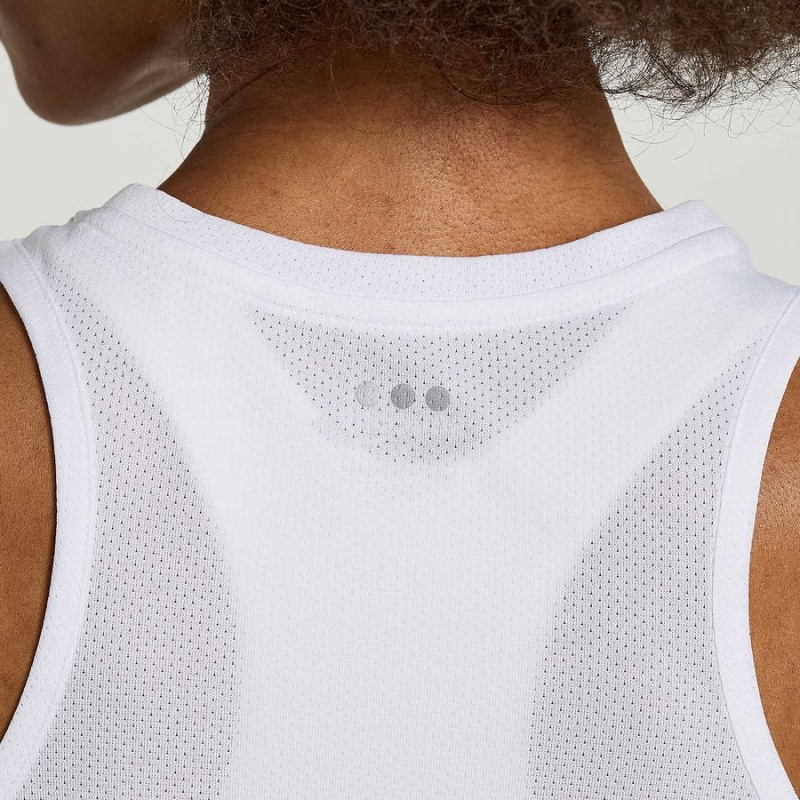 Women's Saucony Stopwatch Graphic Singlet Tank Top White | UAE S91260-C06