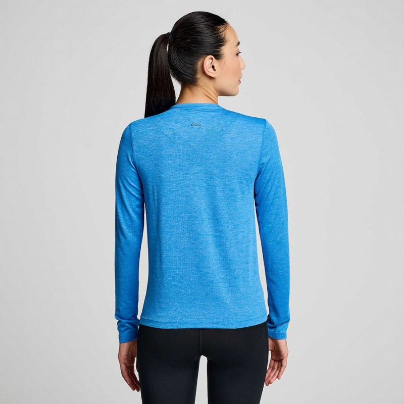 Women's Saucony Stopwatch Long Sleeve T Shirts Blue | UAE S54918-N85