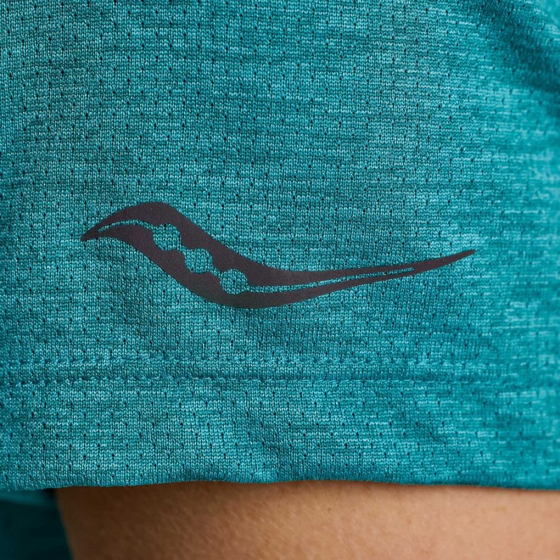 Women's Saucony Stopwatch Short Sleeve T Shirts Turquoise | UAE S29186-A86