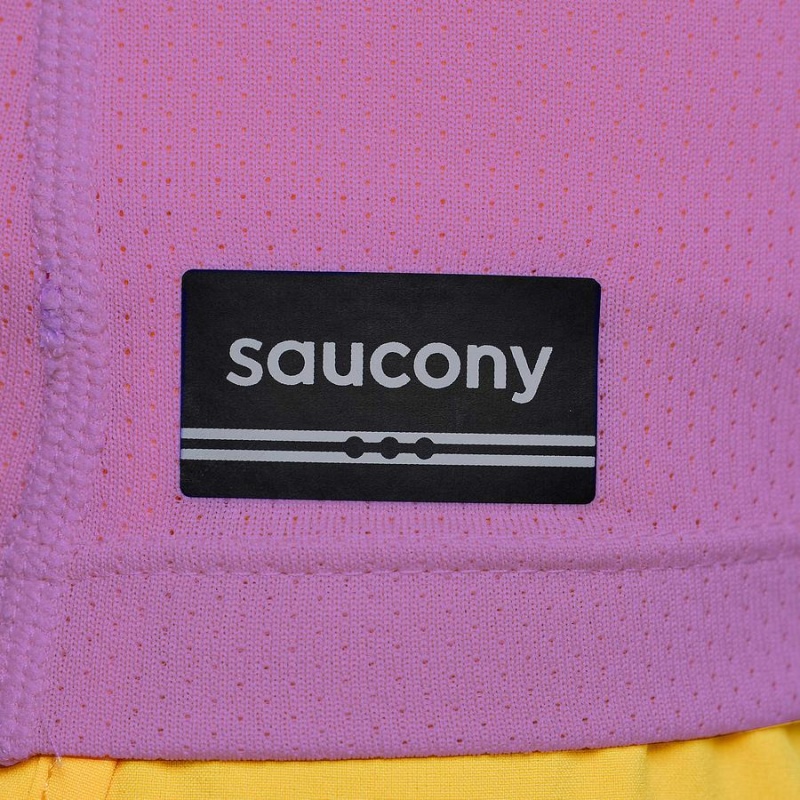 Women's Saucony Stopwatch Short Sleeve T Shirts Purple | UAE S93452-G36