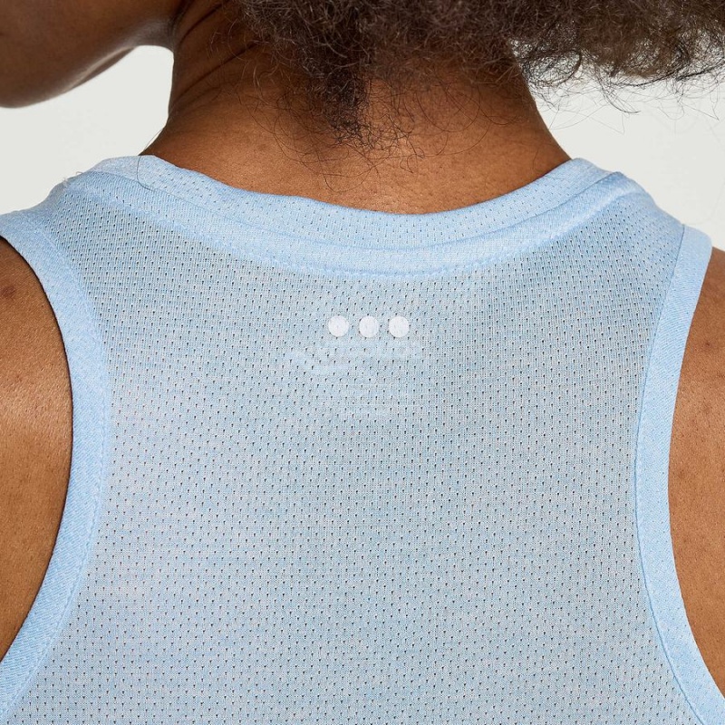 Women's Saucony Stopwatch Singlet Tank Top Blue | UAE S38697-Y54