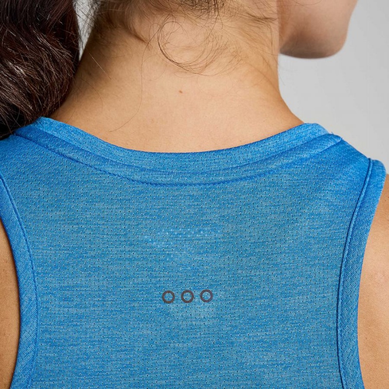 Women's Saucony Stopwatch Singlet Tank Top Blue | UAE S53694-W98