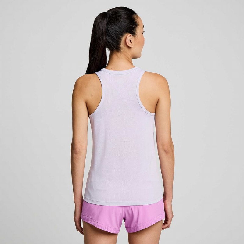 Women's Saucony Stopwatch Singlet Tank Top Purple | UAE S17930-R37