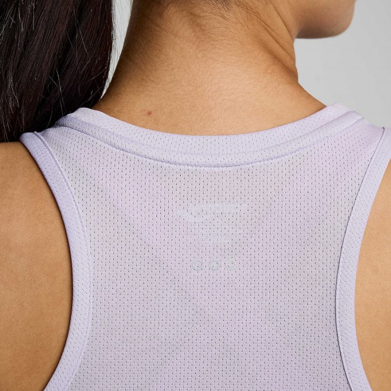 Women's Saucony Stopwatch Singlet Tank Top Purple | UAE S17930-R37