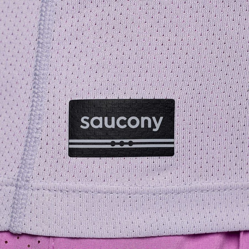 Women's Saucony Stopwatch Singlet Tank Top Purple | UAE S17930-R37