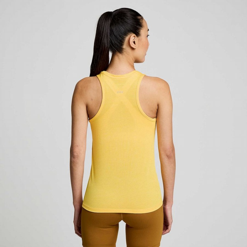 Women's Saucony Stopwatch Singlet Tank Top Gold | UAE S16259-T45