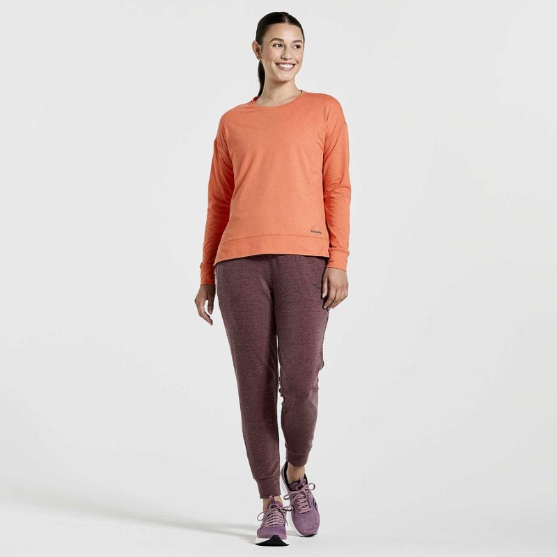 Women's Saucony Sunday Layer Tops Orange | UAE S41032-K74