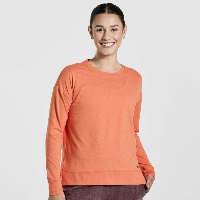 Women\'s Saucony Sunday Layer Tops Orange | UAE S41032-K74