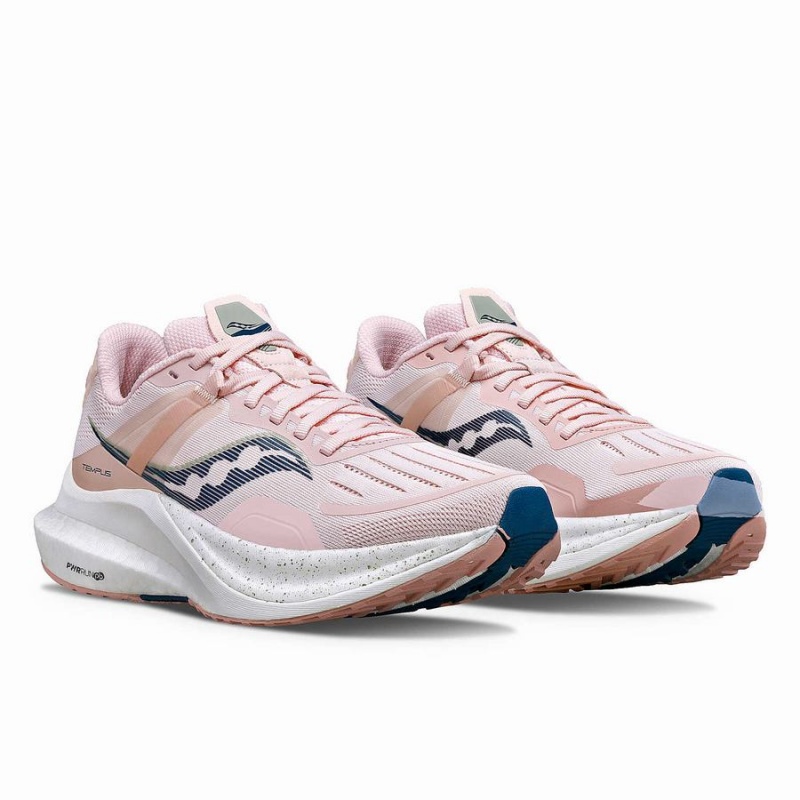 Women's Saucony Tempus Running Shoes Pink / Navy | UAE S52708-Y74