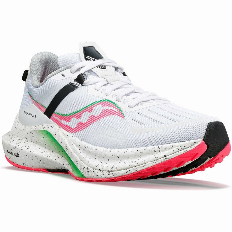 Women's Saucony Tempus Running Shoes White / Pink | UAE S80693-W74