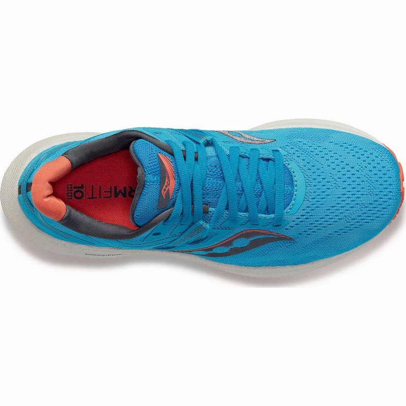 Women's Saucony Triumph 20 Running Shoes Blue / Coral | UAE S17362-C10