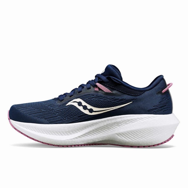 Women's Saucony Triumph 21 Running Shoes Navy / Purple | UAE S15907-Z13