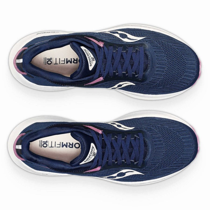 Women's Saucony Triumph 21 Running Shoes Navy / Purple | UAE S15907-Z13