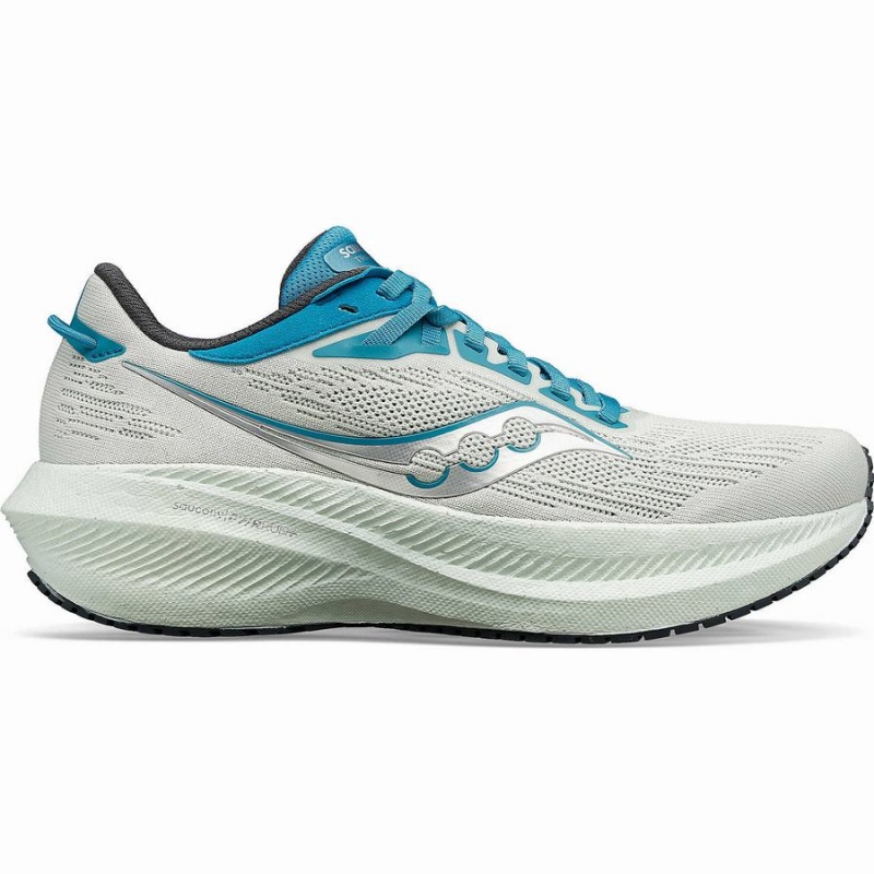 Women\'s Saucony Triumph 21 Running Shoes White / Blue | UAE S90362-X56