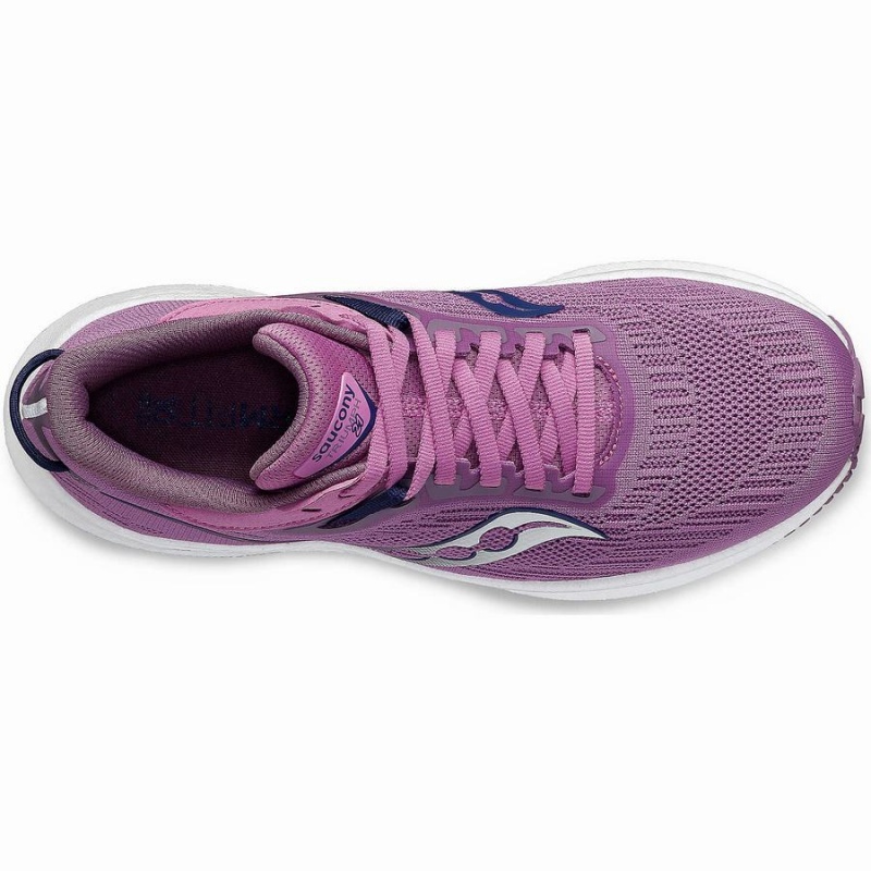 Women's Saucony Triumph 21 Running Shoes Purple / Indigo | UAE S51046-G65