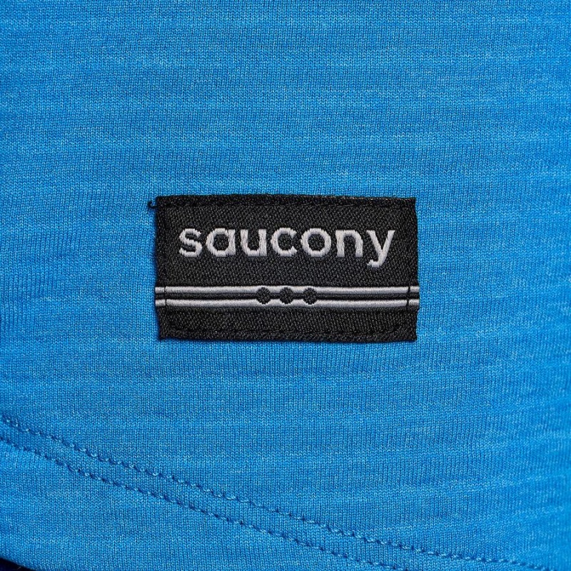 Women's Saucony Triumph 3D 1/2 Zip Tops Blue | UAE S70659-Y25