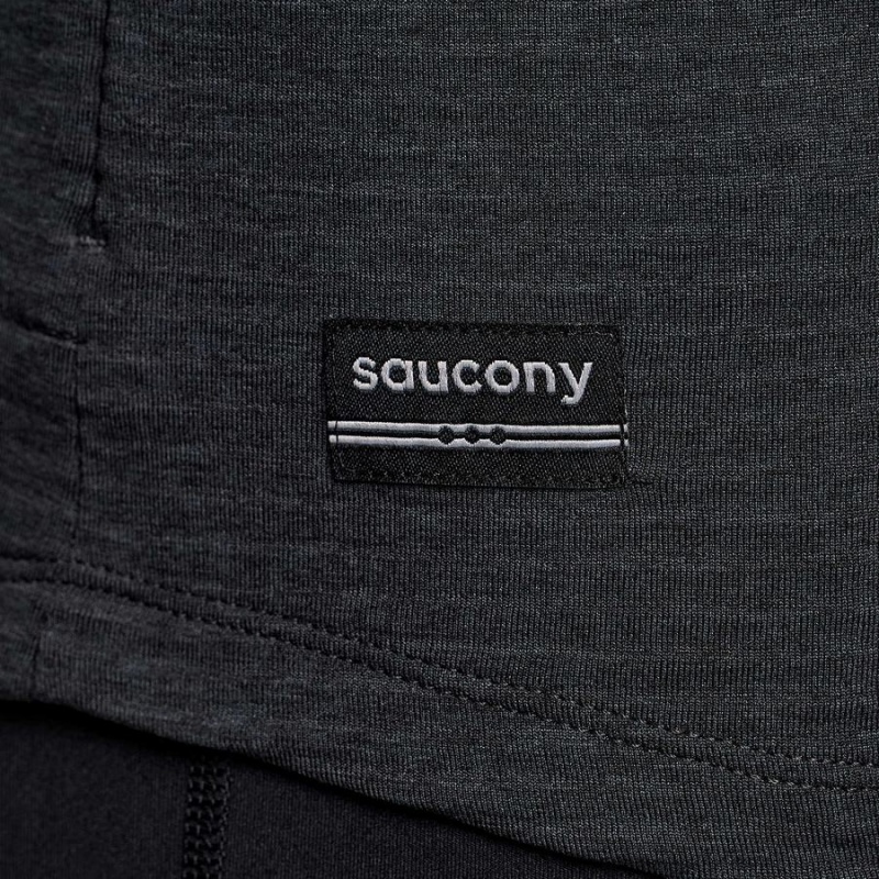 Women's Saucony Triumph 3D 1/2 Zip Tops Black | UAE S71964-P63